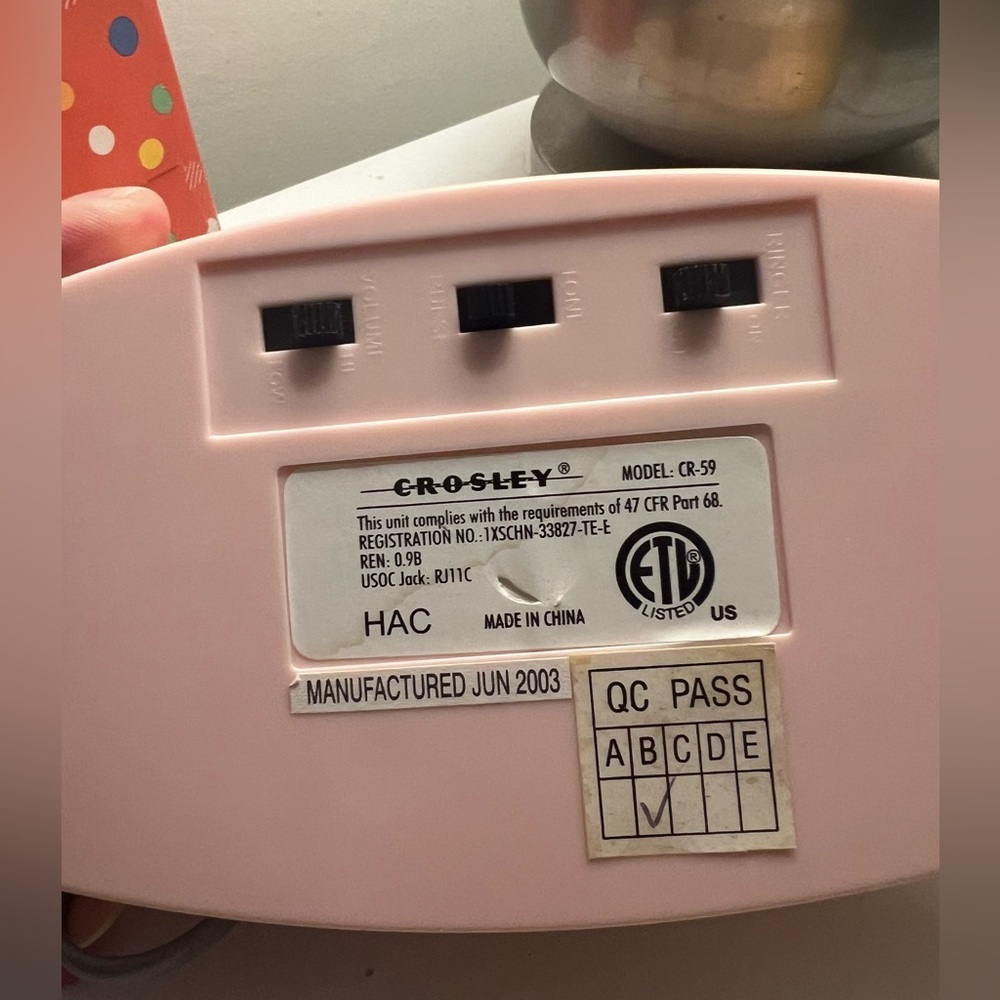 Crosley Retro 2003 Pink Princess Desk Phone - Picture 5 of 5